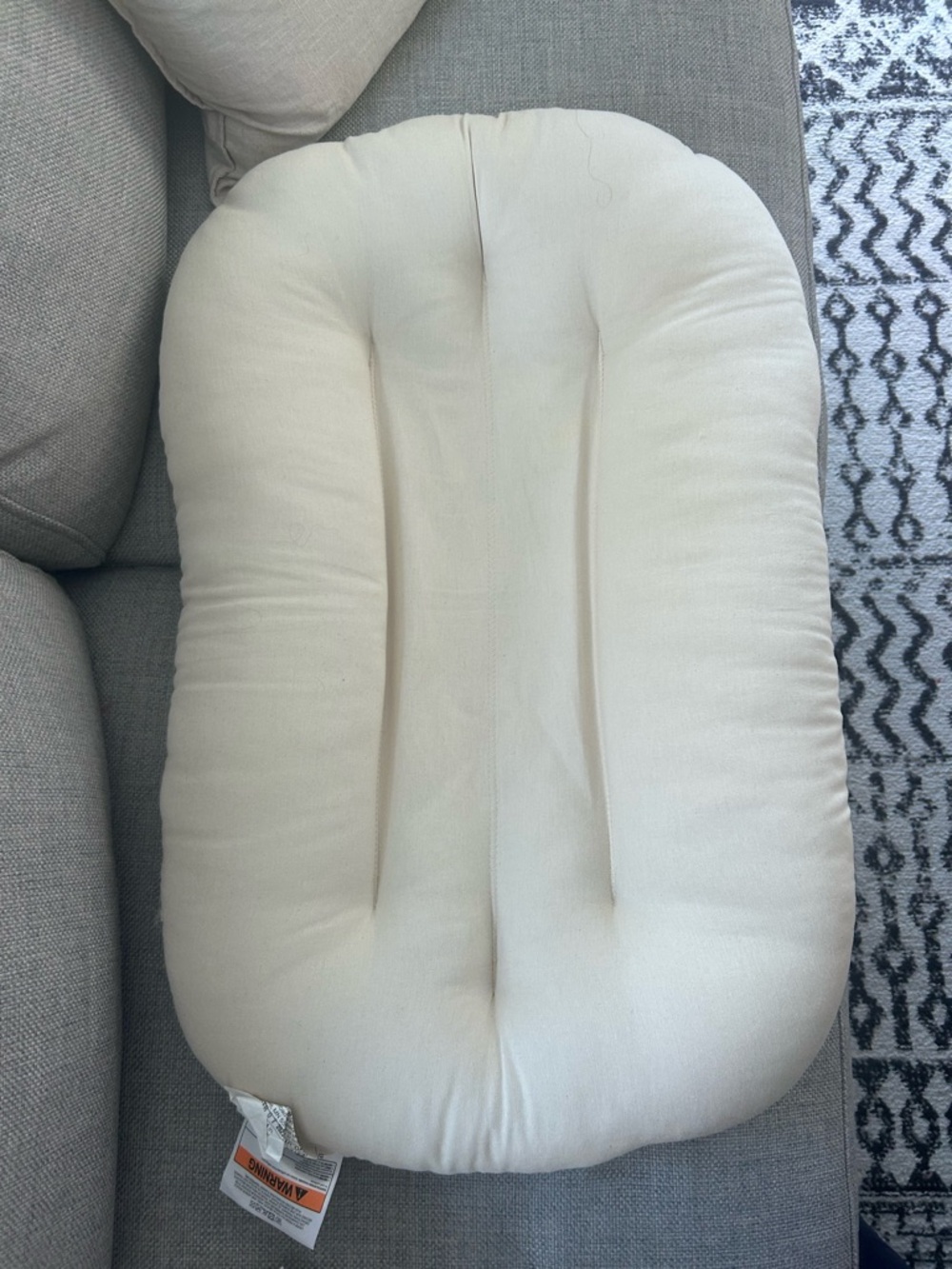 Snuggle Me Organic Infant Lounger in Natural With Cover